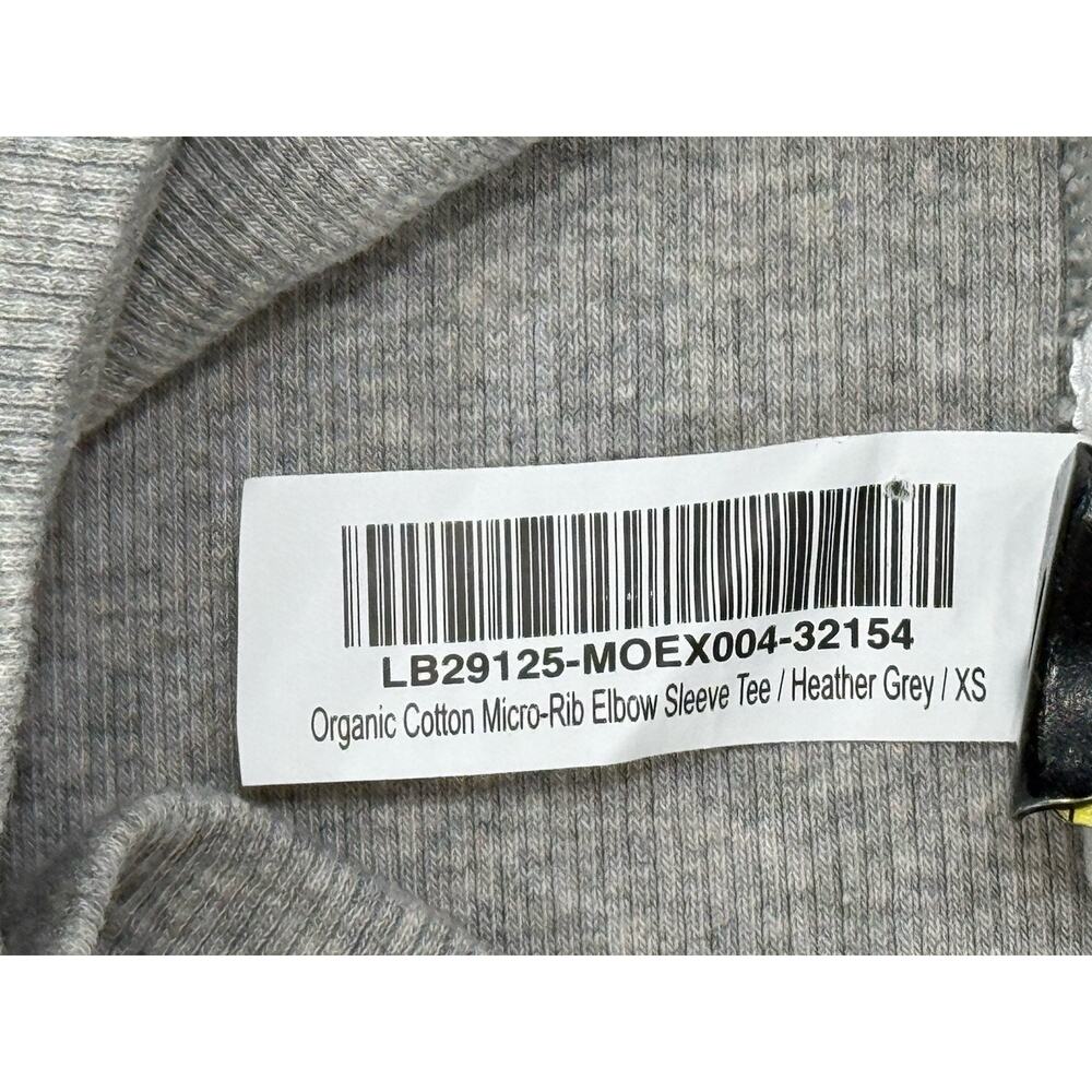 NWOT Quince Organic Cotton Micro-Rib Elbow Sleeve Tee XS Heather Grey Minimalist - Picture 7 of 8